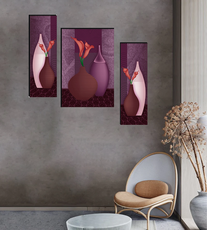 Tehzeeb Creations Set Of 3 Digital Wall Painting | Grocsy