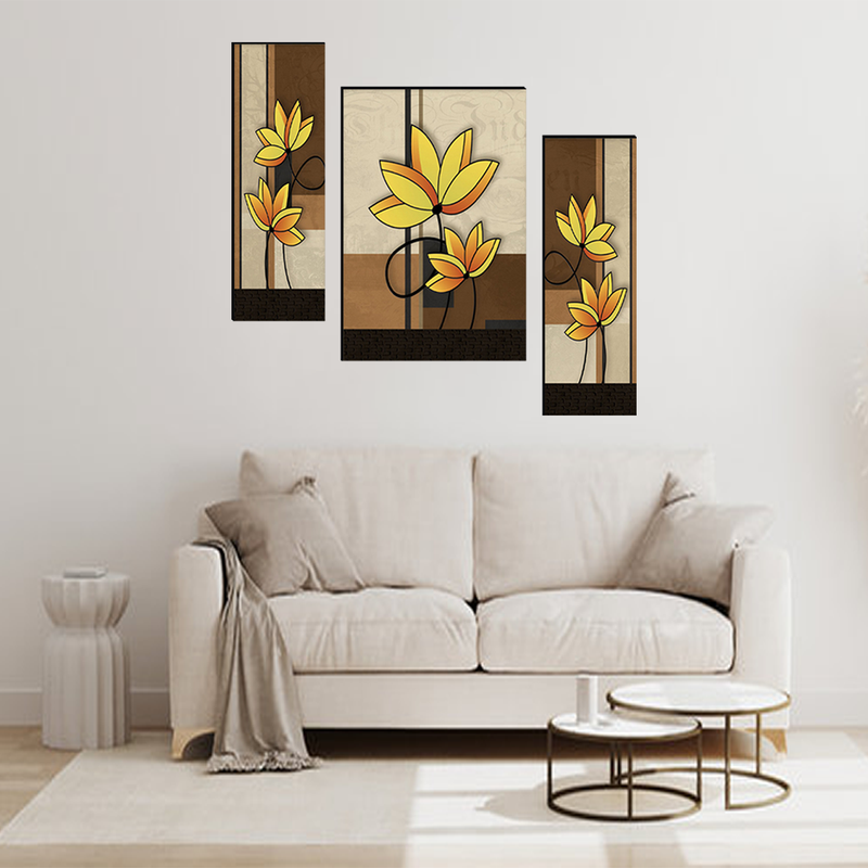 Tehzeeb Creations Set Of 3 Digital Wall Painting | Grocsy