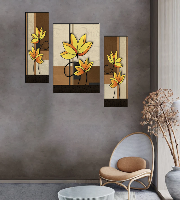 Tehzeeb Creations Set Of 3 Digital Wall Painting | Grocsy