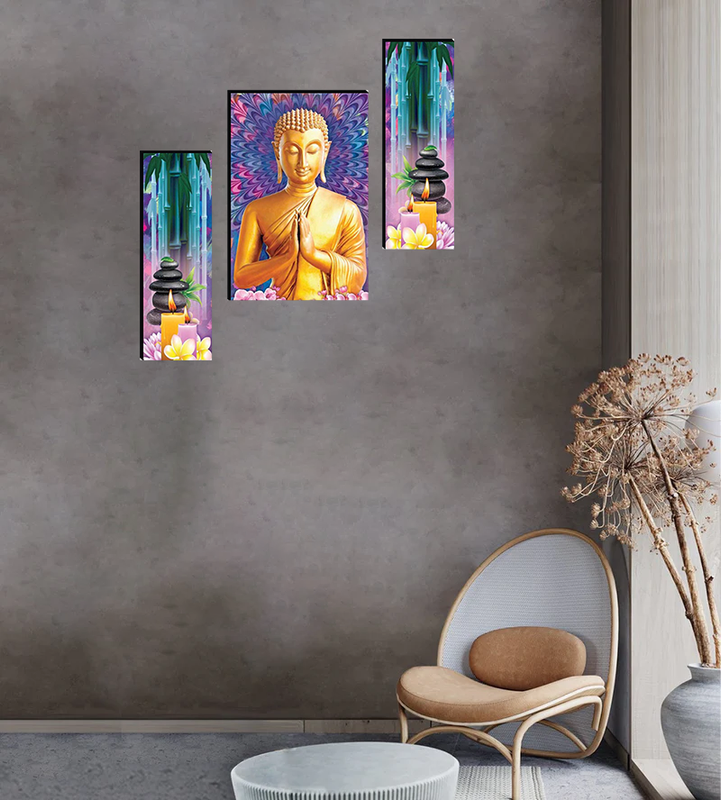 Tehzeeb Creations Set Of 3 Digital Wall Painting | Grocsy