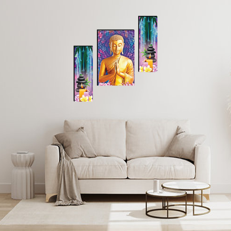 Tehzeeb Creations Set Of 3 Digital Wall Painting | Grocsy