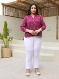 Juniper Women's The Mishri Wine Cotton A-Line Tunic | Grocsy