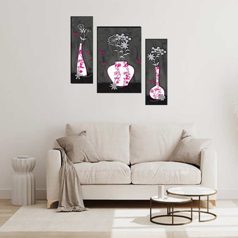 Tehzeeb Creations Set Of 3 Digital Wall Painting | Grocsy