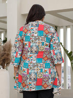 Juniper Women's The Digitopia Multi-Coloured Rayon Printed High-Low Tunic | Grocsy