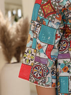 Juniper Women's The Digitopia Multi-Coloured Rayon Printed High-Low Tunic | Grocsy