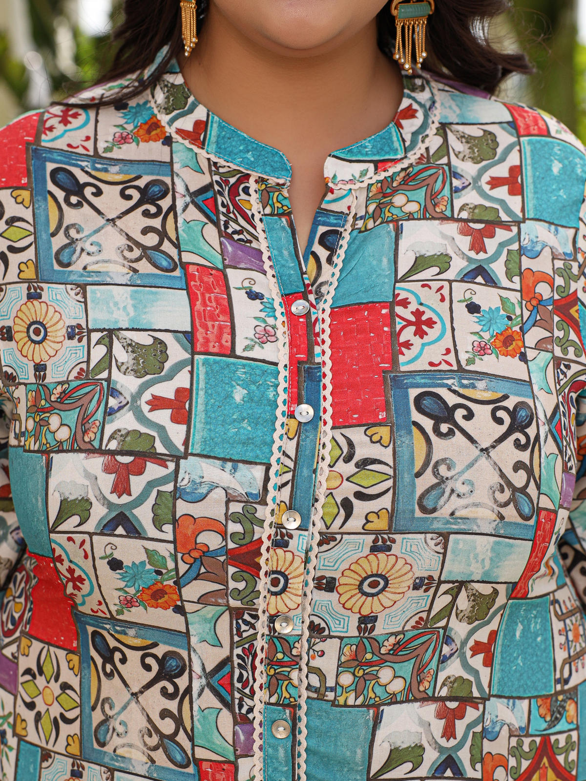 Juniper Women's The Digitopia Multi-Coloured Rayon Printed High-Low Tunic | Grocsy