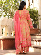 Juniper Women's Green Pure Cotton Printed Kurta Set | Grocsy