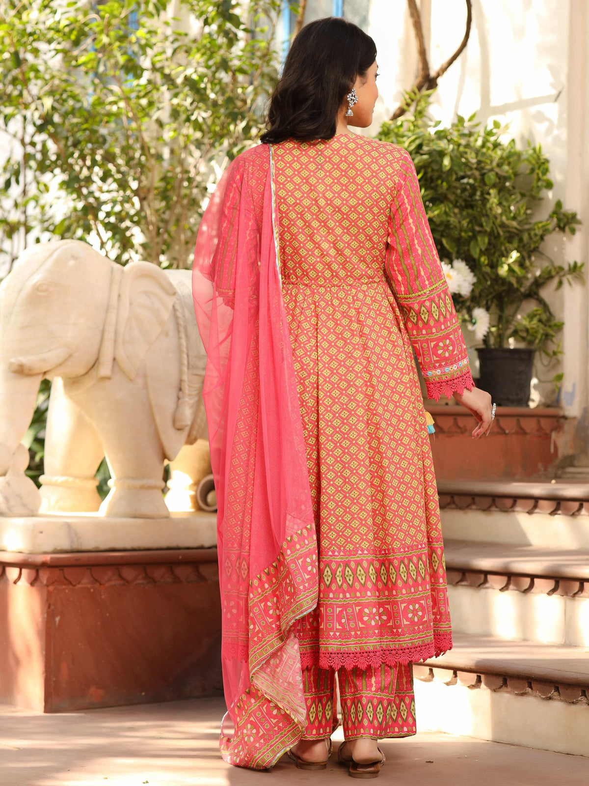 Juniper Women's Green Pure Cotton Printed Kurta Set | Grocsy