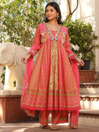 Juniper Women's Green Pure Cotton Printed Kurta Set | Grocsy