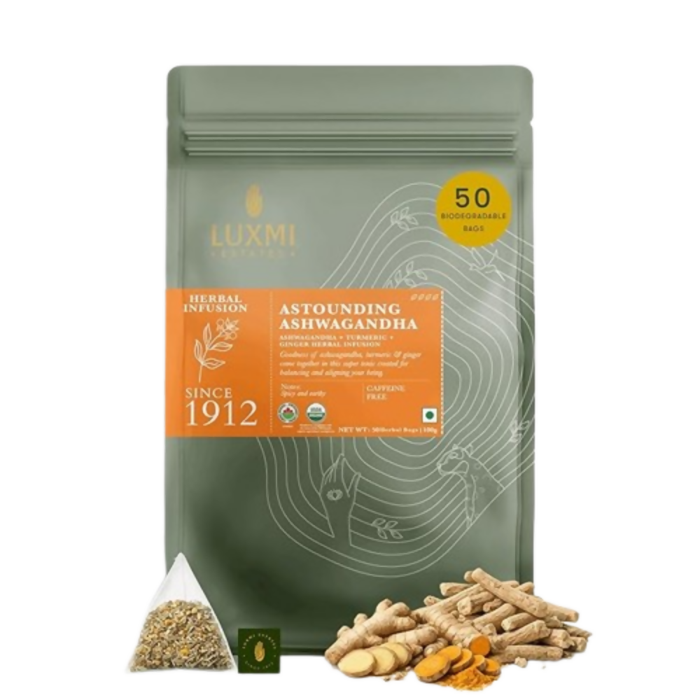 Luxmi Estates Astounding Ashwagandha – Certified Organic Herbal Infusion | Grocsy