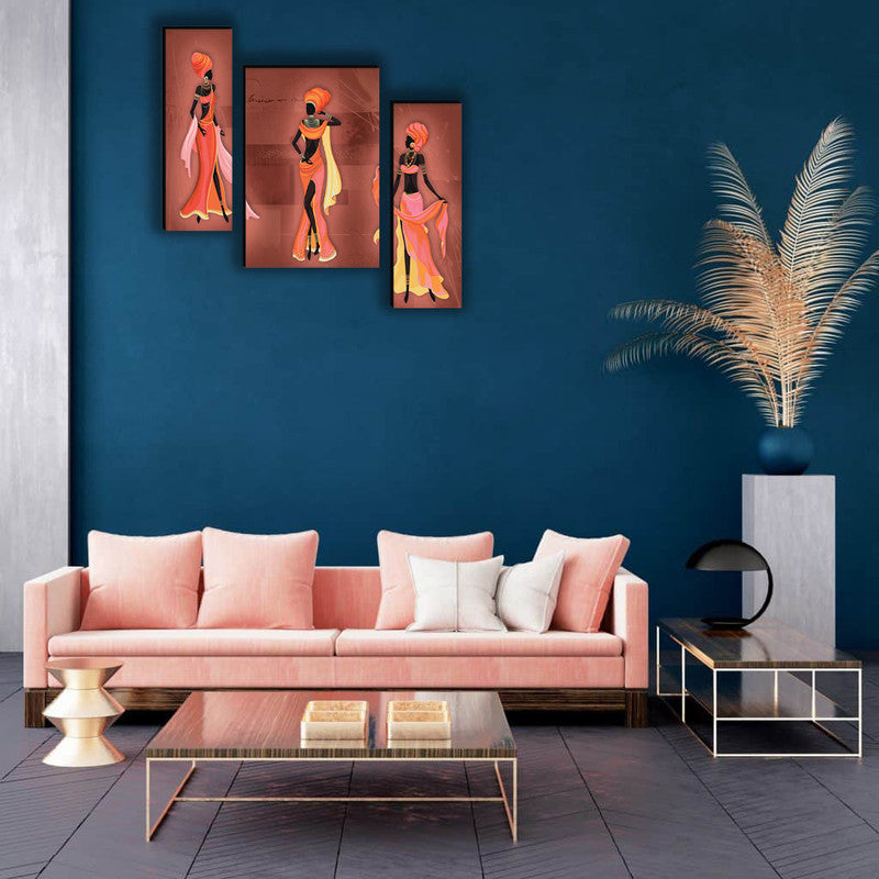 Tehzeeb Creations Set Of 3 Digital Wall Painting | Grocsy