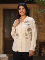 Juniper Women's Rayon Flex Embroidered Women's Shirt | Grocsy