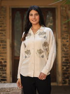 Juniper Women's Rayon Flex Embroidered Women's Shirt | Grocsy