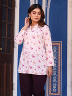Juniper Women's Pink Floral Printed Tunic in Rayon | Grocsy
