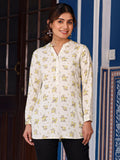 Juniper Women's Pista Green Floral Printed Tunic in Rayon | Grocsy