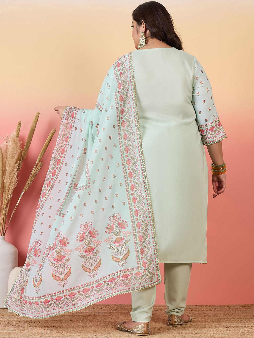 Sztori Women Floral Printed Regular Kurta with Trousers & With Dupatta | Grocsy