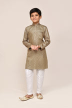 Joban Fashion Satin Cotton Gold Kurta With Straight Fit Pant | Grocsy