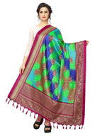 Vamika Wine Red Printed Designer Khadi Bhagalpuri Dupatta | Grocsy