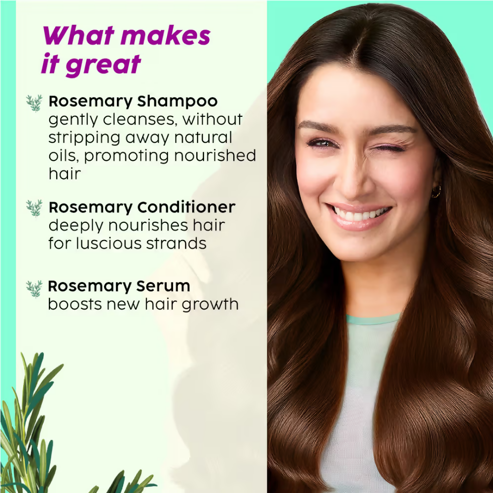 PLIX The Plant Fix Rosemary Anti Hairfall Regime 3% Redensyl Serum, Shampoo & Conditioner | Grocsy