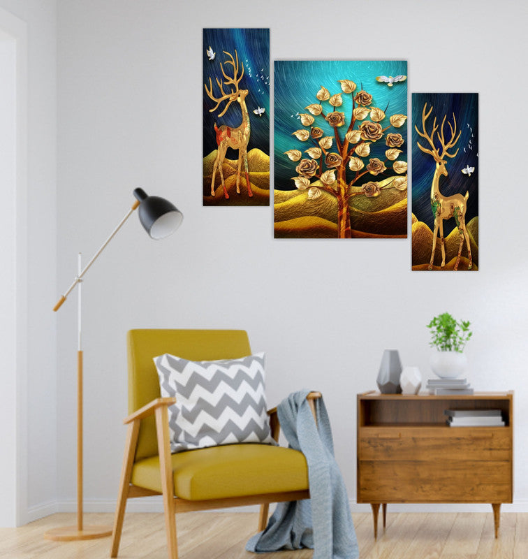 Tehzeeb Creations Set Of 3 Digital Wall Painting | Grocsy