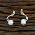 Joban Fashion Women Brass Golden White Ad Earrings | Grocsy