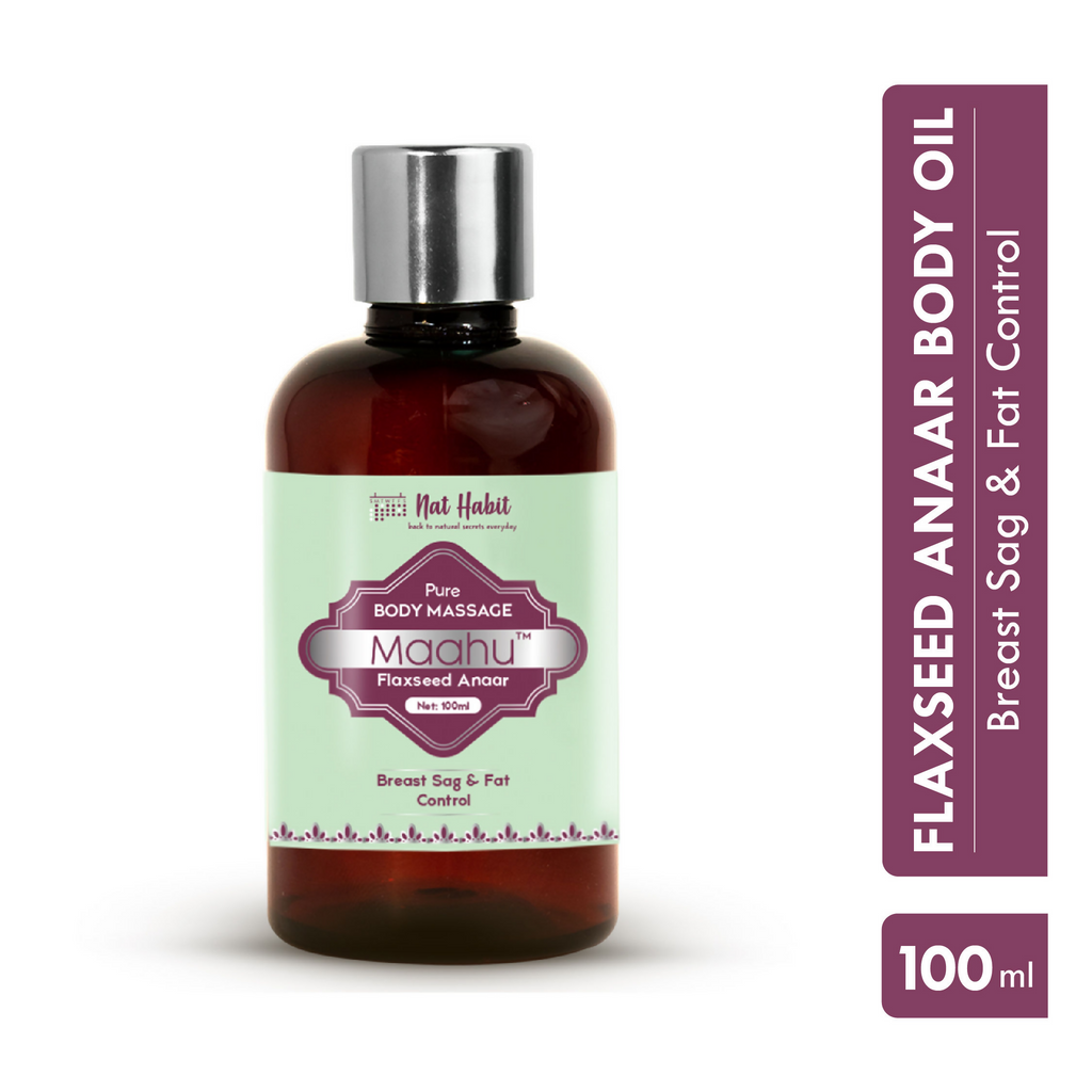 Nat Habit Pure Flaxseed Anaar Maahu Body Massage Oil | Grocsy