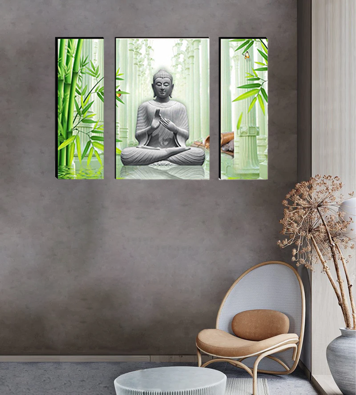 Tehzeeb Creations Set Of 3 Digital Wall Painting | Grocsy