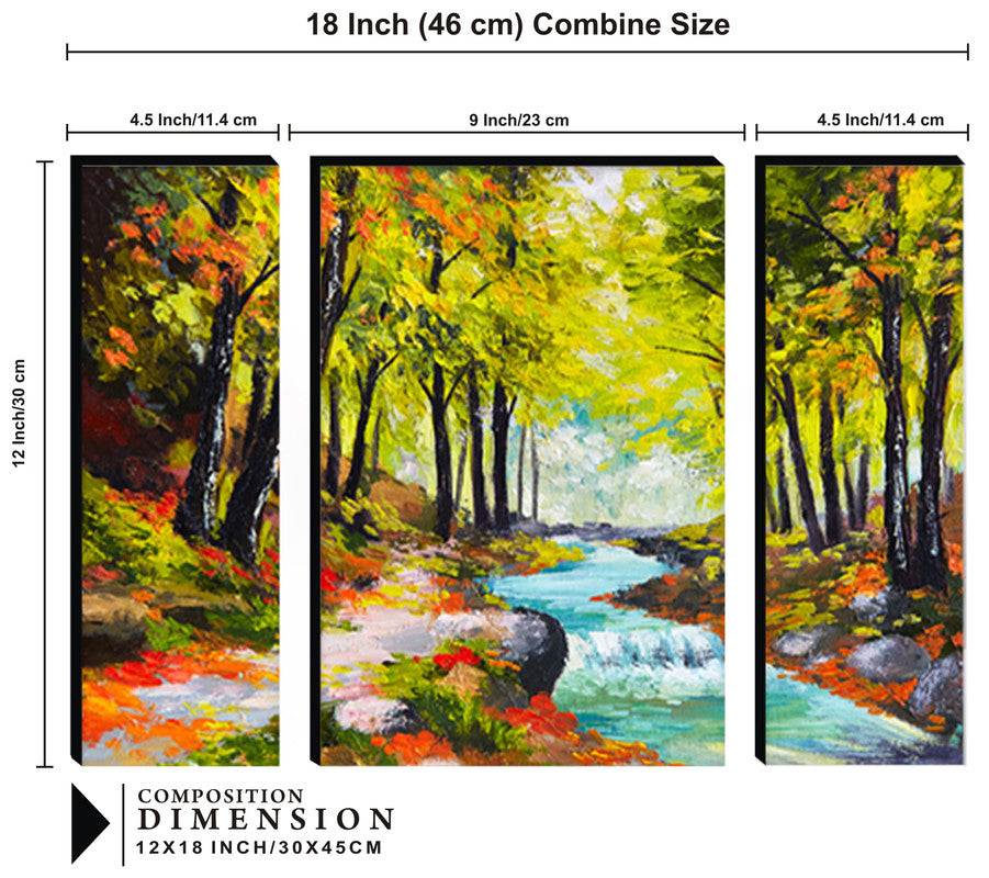 Tehzeeb Creations Set Of 3 Digital Wall Painting | Grocsy