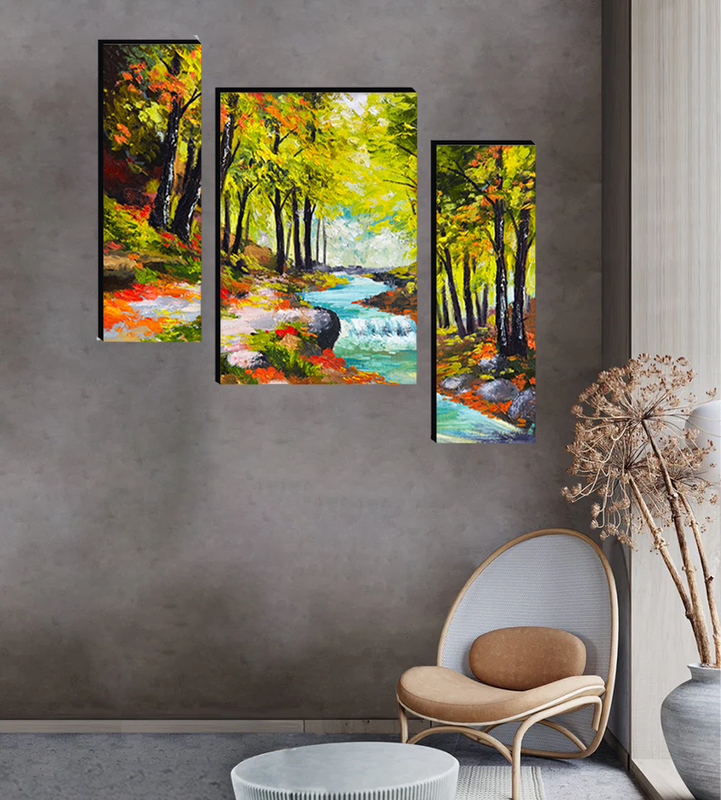 Tehzeeb Creations Set Of 3 Digital Wall Painting | Grocsy