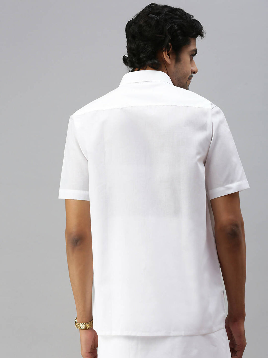 Ramraj Cotton Mens Half Sleeve Formal White Shirt | Grocsy