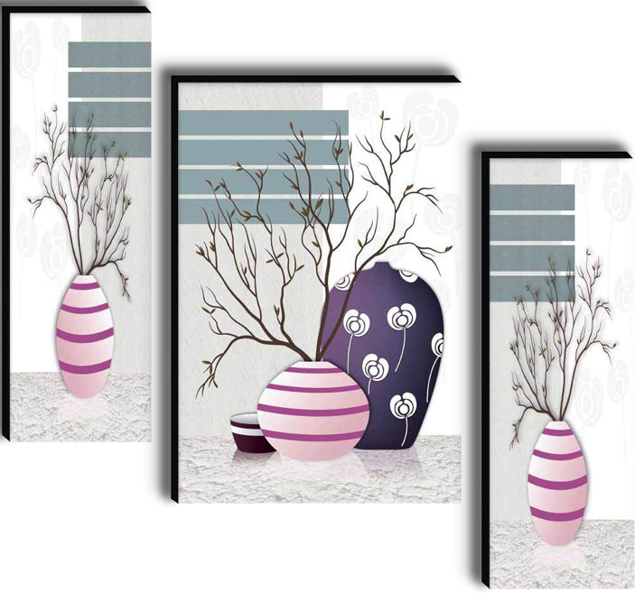Tehzeeb Creations Set Of 3 Digital Wall Painting | Grocsy