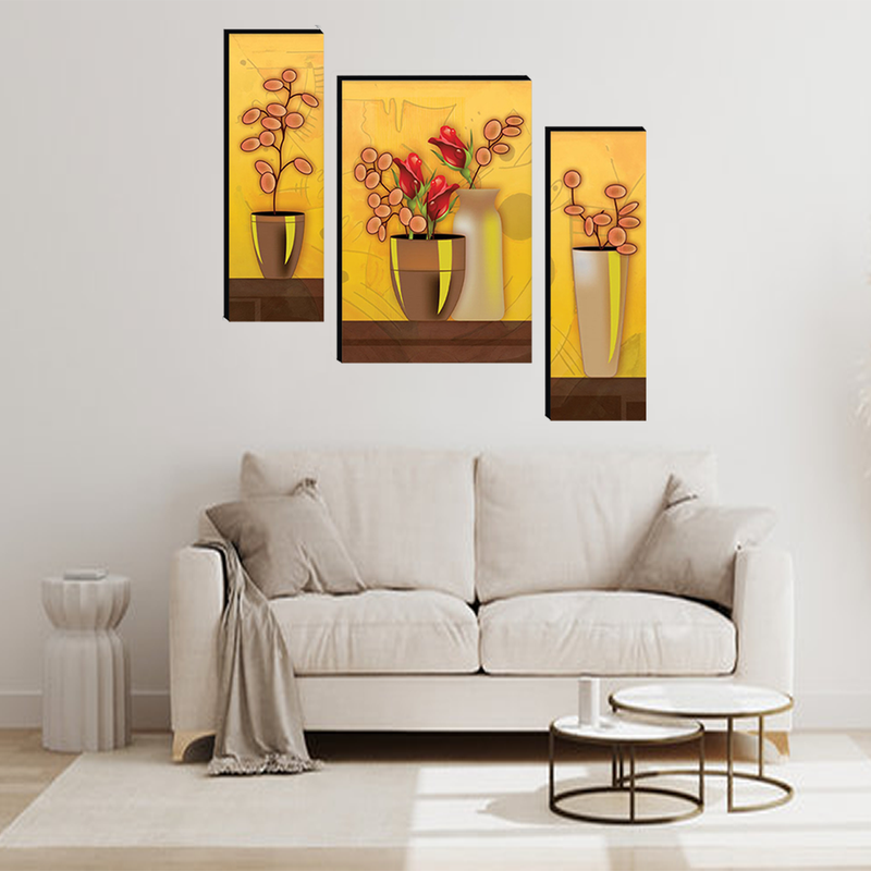 Tehzeeb Creations Set Of 3 Digital Wall Painting | Grocsy