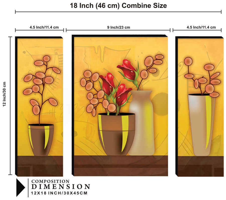 Tehzeeb Creations Set Of 3 Digital Wall Painting | Grocsy