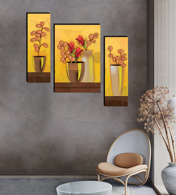 Tehzeeb Creations Set Of 3 Digital Wall Painting | Grocsy