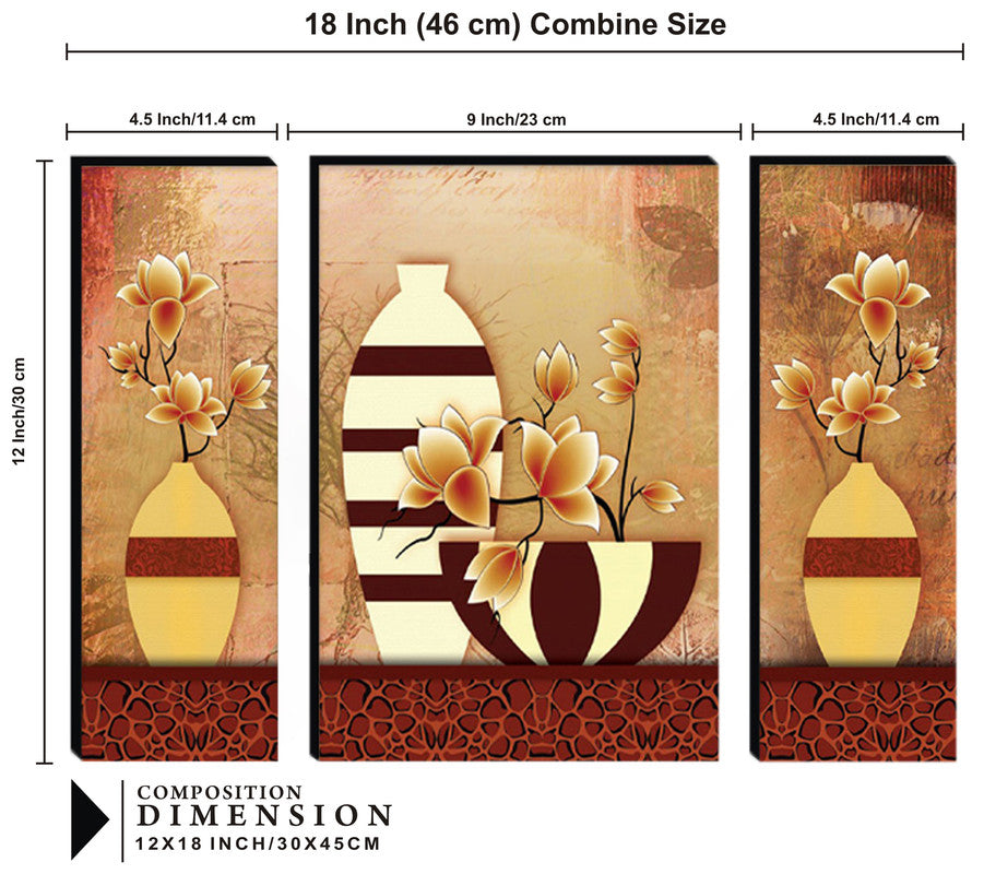 Tehzeeb Creations Set Of 3 Digital Wall Painting | Grocsy