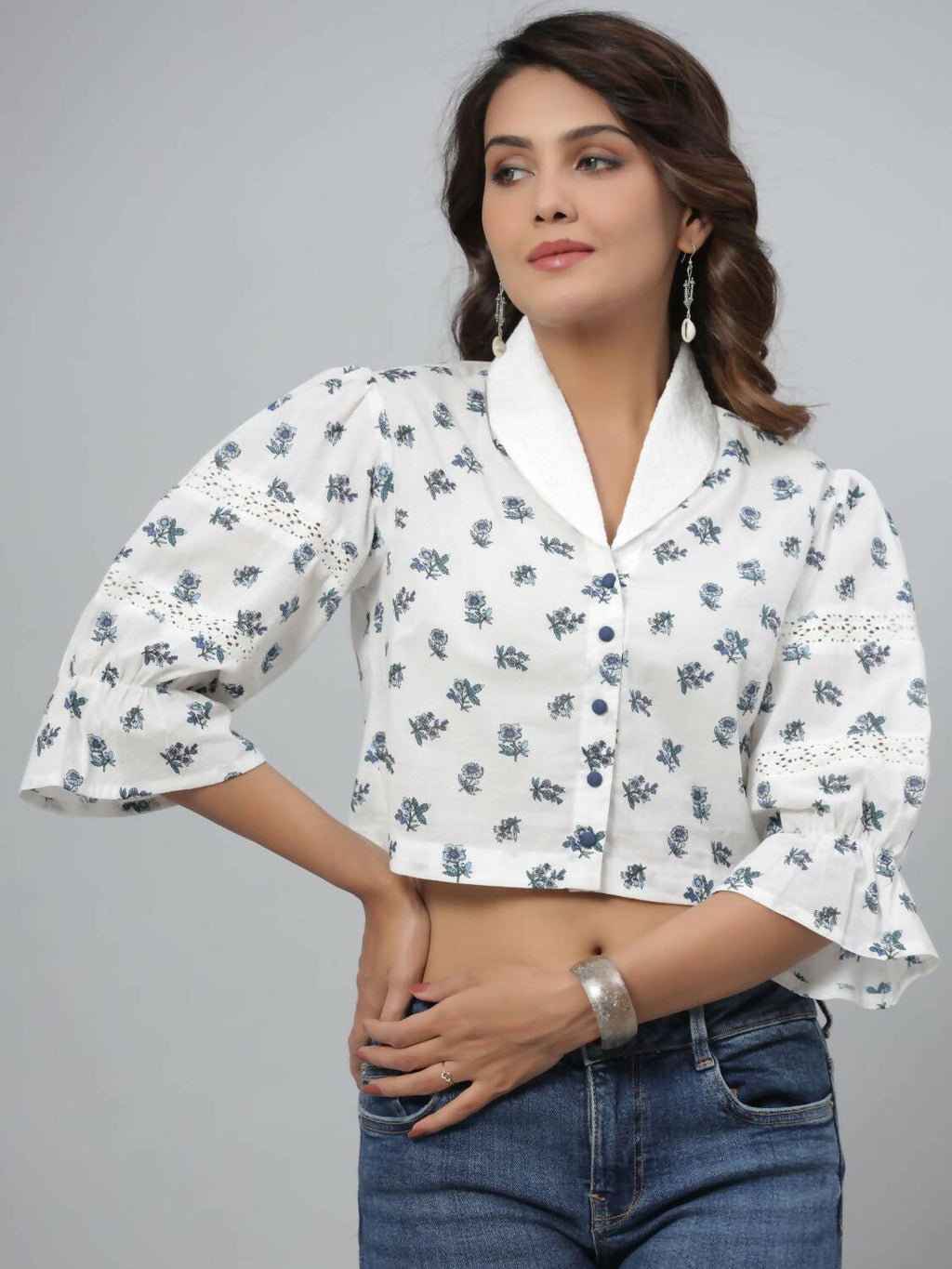 Juniper Women's White Printed Top | Grocsy