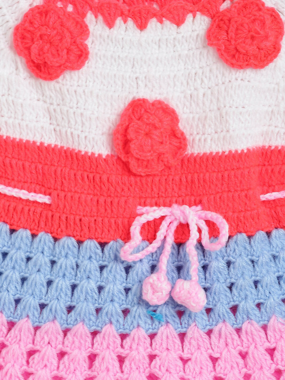 ChutPut Hand knitted Crochet Rainbow Wool Dress For Baby Girls - Multi | Grocsy