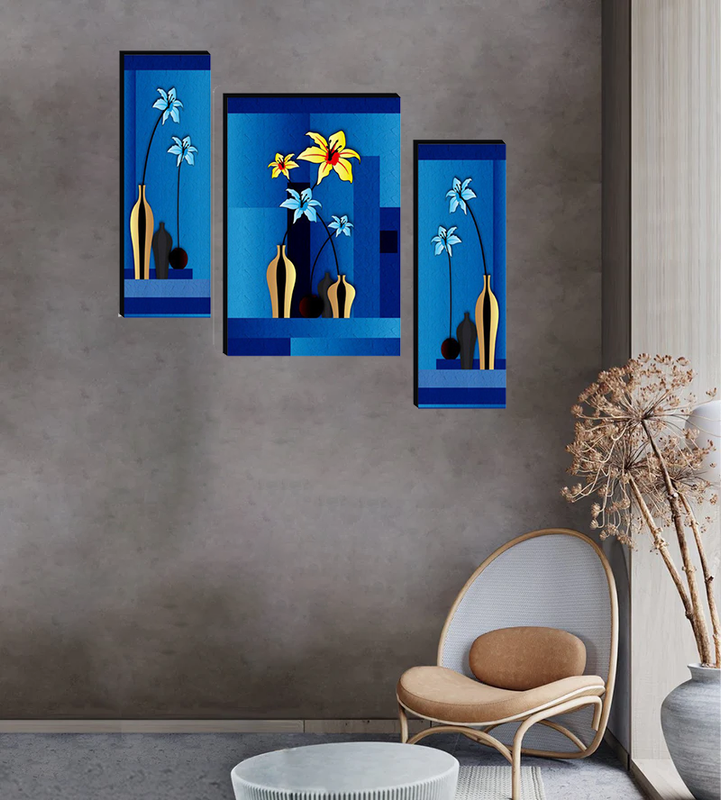 Tehzeeb Creations Set Of 3 Digital Wall Painting | Grocsy