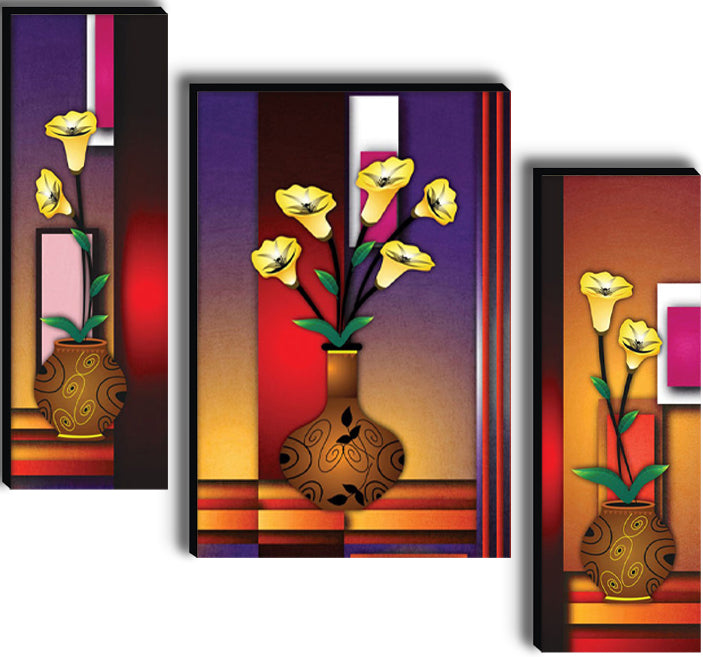 Tehzeeb Creations Set Of 3 Digital Wall Painting | Grocsy