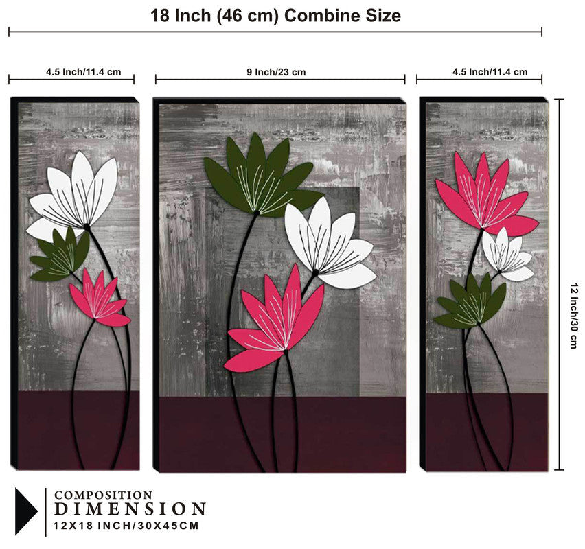 Tehzeeb Creations Set Of 3 Digital Wall Painting | Grocsy