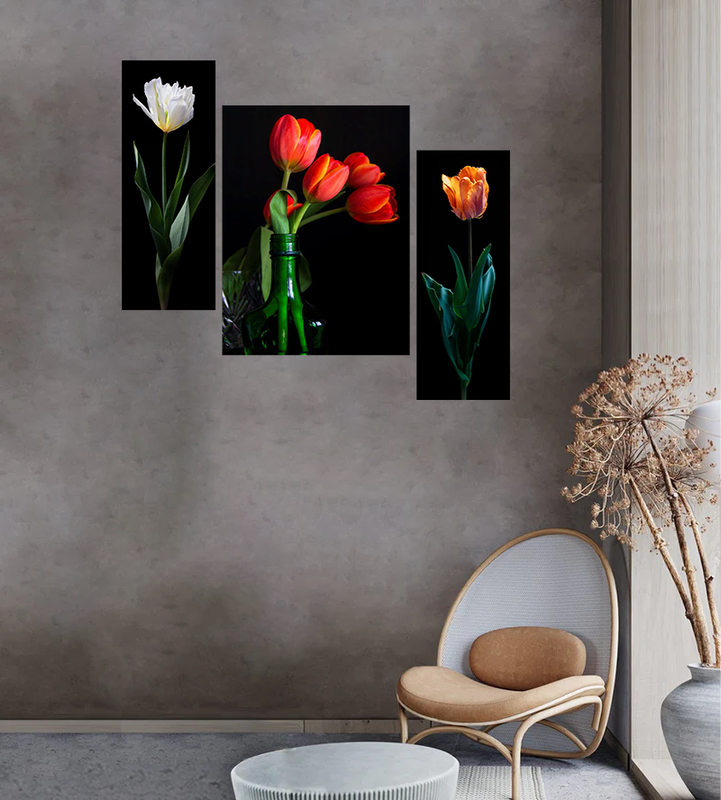 Tehzeeb Creations Set Of 3 Digital Wall Painting | Grocsy