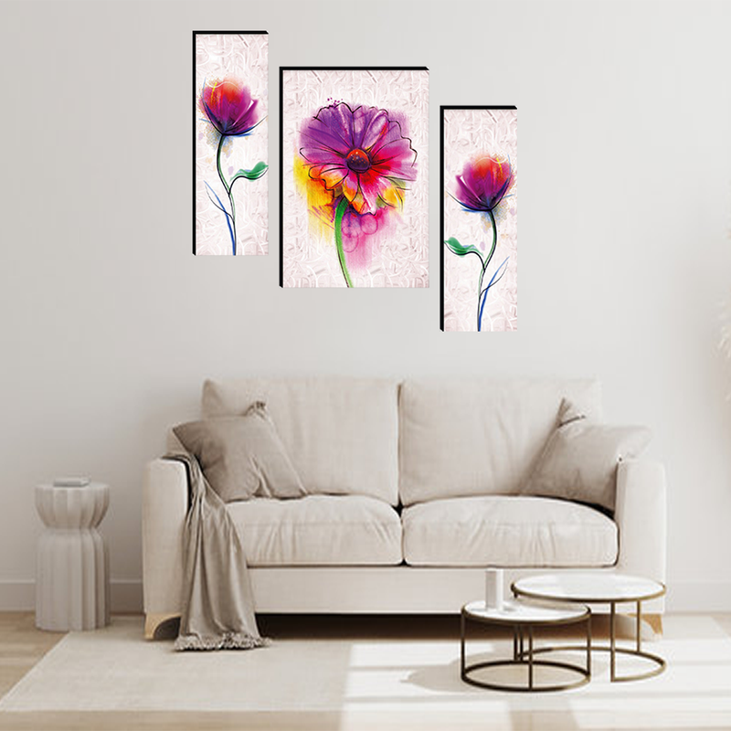 Tehzeeb Creations Set Of 3 Digital Wall Painting | Grocsy