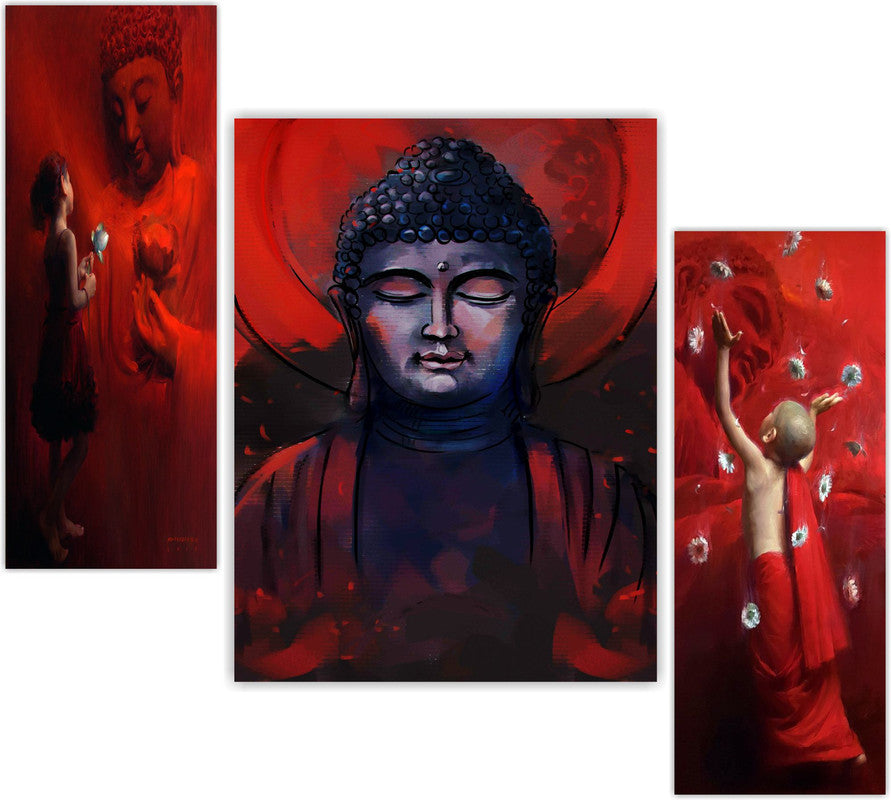 Tehzeeb Creations Set Of 3 Digital Wall Painting | Grocsy