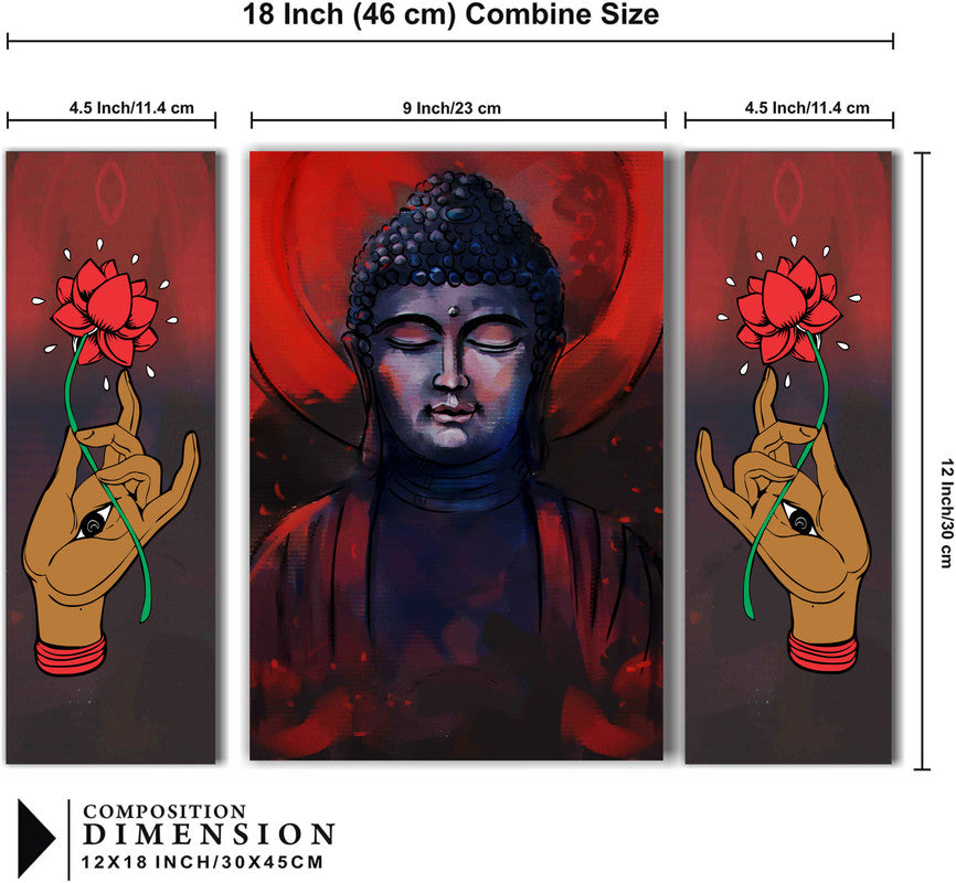 Tehzeeb Creations Set Of 3 Digital Wall Painting | Grocsy