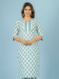 Aramya White Soft Cotton Floral Straight Kurta for Women | Grocsy