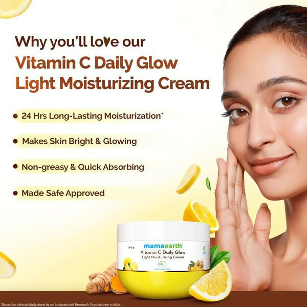 Mamaearth Vitamin C Daily Glow Light Moisturizing Cream with Turmeric & Vitamin C For Skin Brightening | Grocsy