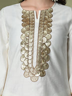 Sangria Embroidered Regular Gotta Patti Kurta with Palazzos | Grocsy