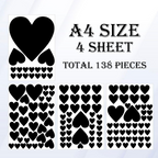 CVANU Cute Loving Heart Shape Pattern Vinyl Wall Art Self-Adhesive Durable Stickers | Grocsy