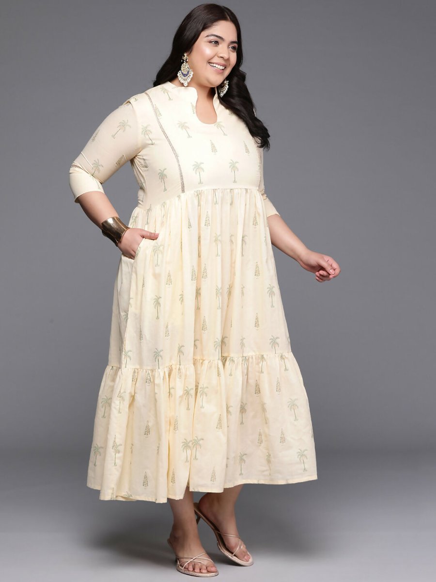 Ahalyaa Women's Traditional wear Ethnic Dress - Off White | Grocsy