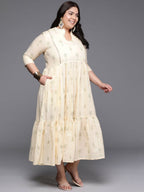 Ahalyaa Women's Traditional wear Ethnic Dress - Off White | Grocsy